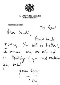 Prime Minister Tony Blair sent me a muchappreciated handwritten note before - фото 79