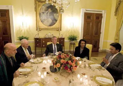 Karzai and Pakistani President Pervez Musharraf traded barbs as we sat with - фото 95