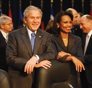 President Bush and I during a break at an April 2008 NATO summit in Bucharest - фото 117