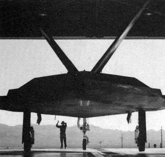 Stealth fighter rolling out of its hangar at its secret base on the Nevada - фото 4