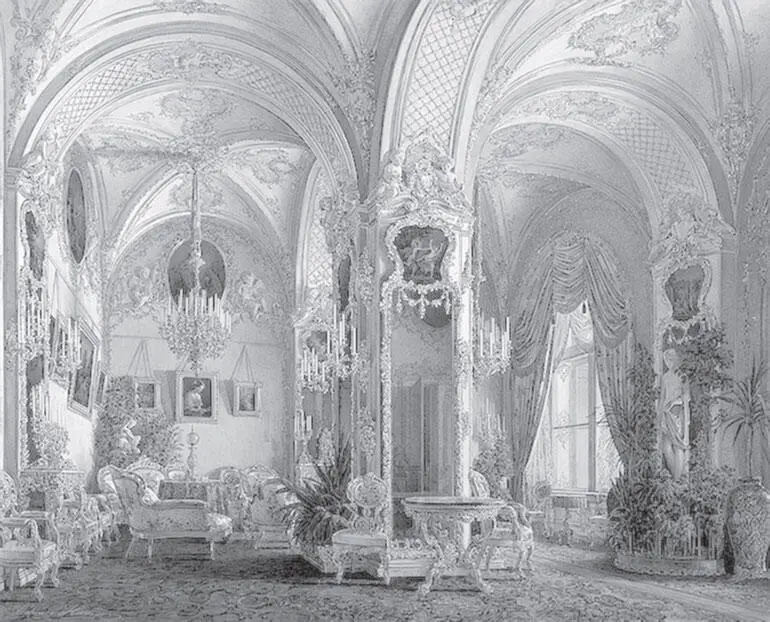 ЭП Гау Гостиная в стиле второго рококо Гостиная с амурами 1868 г КА - фото 137