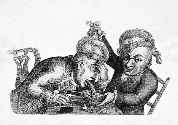 Карикатура на зубных врачей XVIII в Раскрашенная гравюра Карикатура на - фото 166