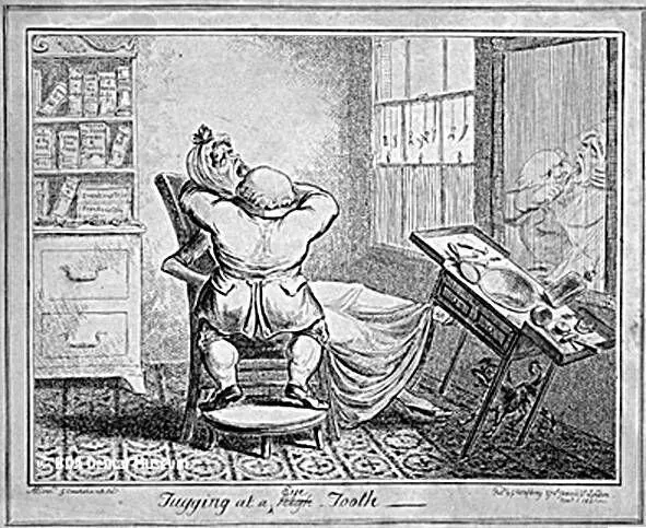 D Cruikshank 17921878 Удаление зуба Карикатура 1821 г На падающем - фото 176