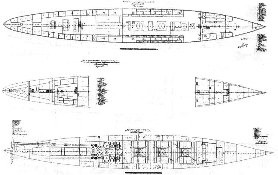 Полуброненосный фрегат Память Азова 1890 г Жилая палуба платформы и трюм - фото 5