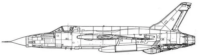 Вид справа на F105D с системой Thunderstik II в гаргроте под крылом - фото 58