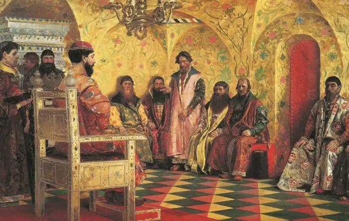 Царь Михаил Фёдорович и бояре Художник АП Рябушкин 1893 г Отряд - фото 19
