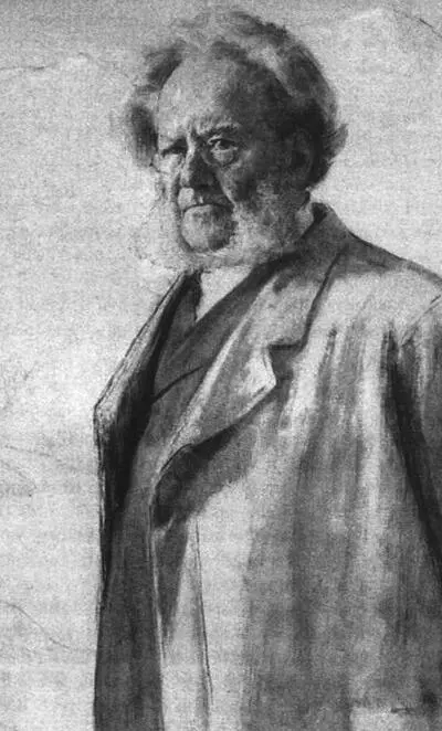 Портрет Ибсена работы Э Вереншёлла 1895 Карикатура на Ибсена О Крона 1 - фото 11
