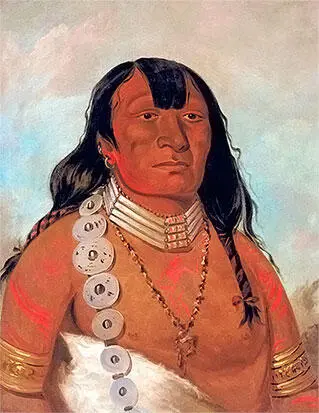Вождь кайовов Дохасан Худ Дж Кэтлин Щит и чехол для него Кроу Ок 1860 - фото 381