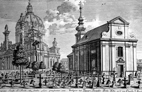 Рис 285а Собор Карла в 1737 году Старинная гравюра Salomon Kleiner - фото 292