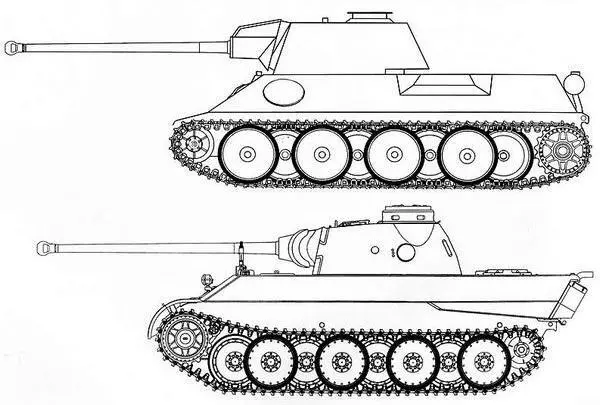 Общие виды проекта VK 3001 D фирмы DaimlerBenz вверху и VK 3002 М - фото 10