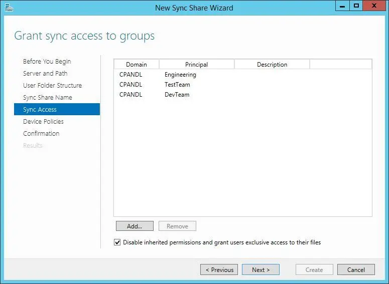 FIGURE 314Specify the users and groups that should have access to the sync - фото 63