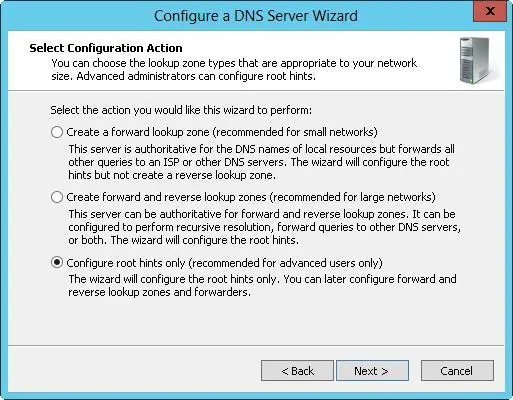 FIGURE 92Configure the root hints only to install the base DNS structures - фото 141
