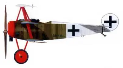 Фоккер Dr I 54517лейтенанта Ганса Вейсса Jasta II Каппи апрель 1918 г - фото 129