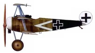 Фоккер Dr I вицефельдфебеля Ульриха Никеля Jasta 12 Балатре апрель 1918 г - фото 146