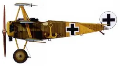 Фоккер Dr 1 57717 лейтенанта Рудольфа Клише Jasta 27 ХаллюнОст май 1918 г - фото 156