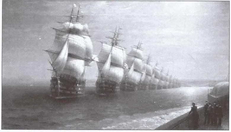 Смотр Черноморского флота в 1849 году Художник ИК Айвазовский Памятник в - фото 18