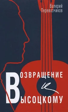 Валерий Перевозчиков Возвращение к Высоцкому обложка книги