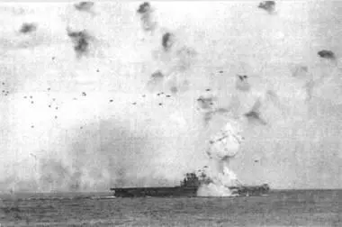 Попадание камикадзэ в авианосец Энтерпрайз Японские самолеты атакуют - фото 116