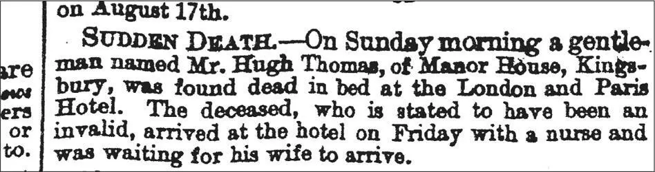 News of Thomass sudden death was very quickly picked up by the local press - фото 2
