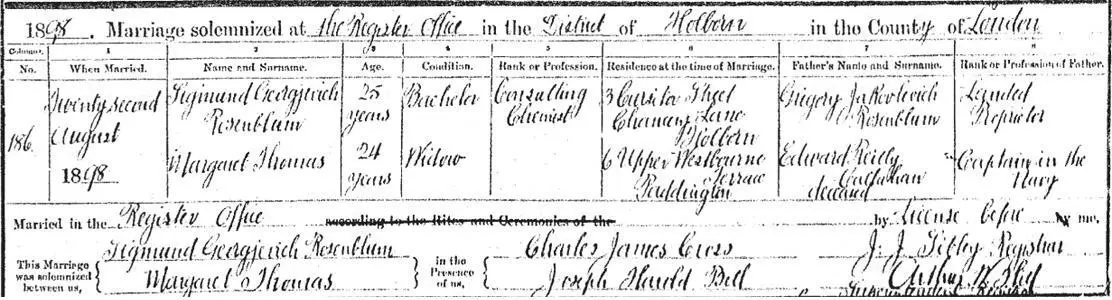 Sigmund Rosenblum married Margaret Thomas five months after her husbands - фото 7