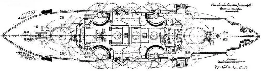 Линейный корабль Евстафий 1908 г Верхняя палуба РГА ВМФ Ф 876 On 37 - фото 14