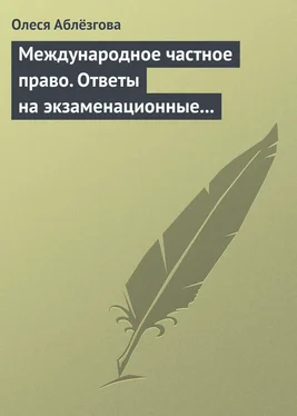 Олеся Аблёзгова Международное частное право. Ответы на экзаменационные вопросы обложка книги