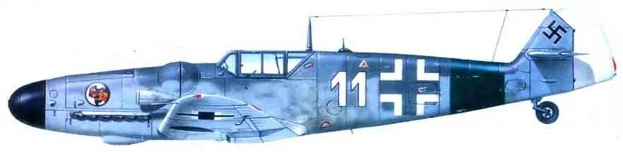 Me 109G6 белая II in lJG 27 Франция весна 1944 года Стандартный - фото 115