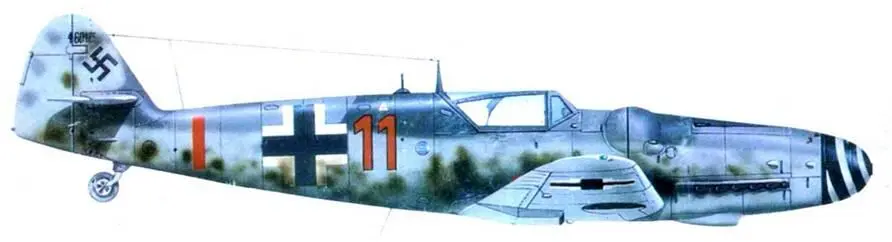 Me 109G14 WNr 460425 красная 11 из неизвестного полка Luftflotte 3 - фото 120