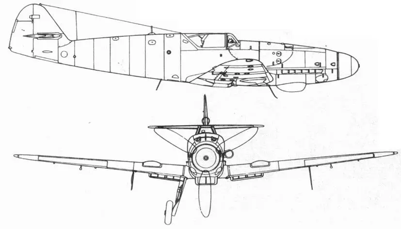 Хвост Me 109K4 WNr 335170 Типичный камуфляж и хвостовое колесо с высокой - фото 17
