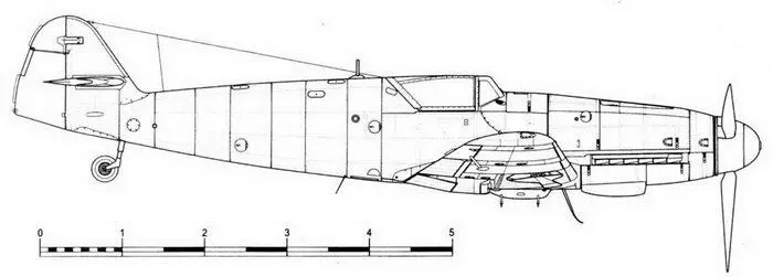 Me 109 G10U3 с капотом двигателя тип 110 хвостовым высоким колесом - фото 43