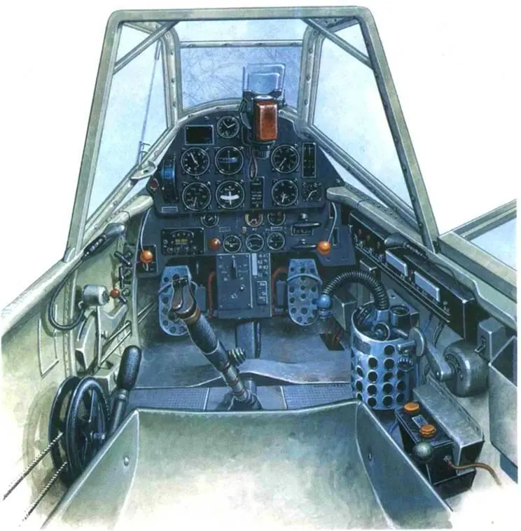 Кабина Me 109F4B 1 Прицел Revi С12D 2 Заглушка на месте регулятора - фото 171