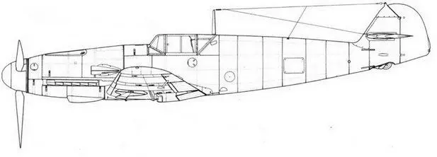Me 109 F2 с командирской радиостанцией Me 109 F2U1 с измененным - фото 73