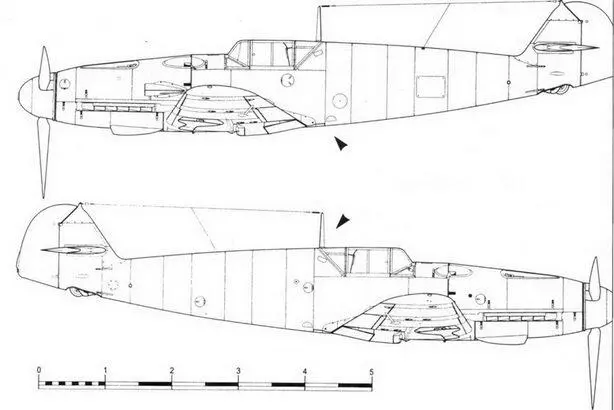 Me 109 F2U1 с измененным вооружением в фюзеляже вместо пары MG 17 стоит пара - фото 74