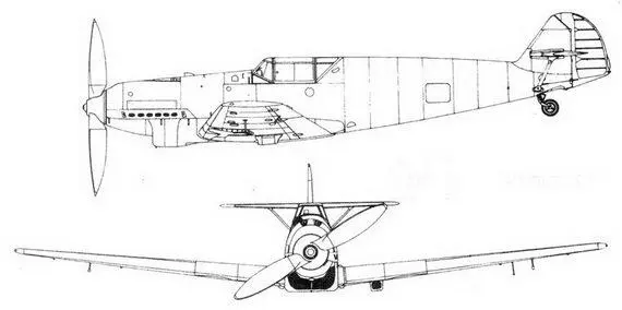 Me 109 В раннего типа с экспериментальным коком винта Me 109 В ранних серий - фото 98