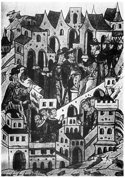 The construction of Moscows Kremlin 1491 Chronicle Litsevo Manuscript Codex - фото 8