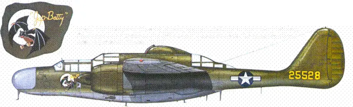 P61A серийный номер 425528 с собственным именем Jap Butty из 6 NFS USAAF - фото 171
