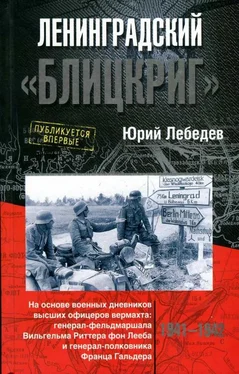 Юрий Лебедев Ленинградский «Блицкриг». На основе военных дневников высших офицеров вермахта генерал-фельдмаршала Вильгельма Риттера фон Лееба и генерал-полковника Франца Гальдера 1941-1942 обложка книги