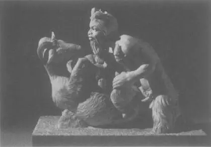 SUPERNUMERARY NECK AURICLES ON GOAT AND SATYR PAN RAPING A GOAT ROMAN COPY OF - фото 20