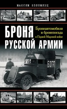 Максим Коломиец Броня русской армии. Бронеавтомобили и бронепоезда в Первой мировой войне обложка книги