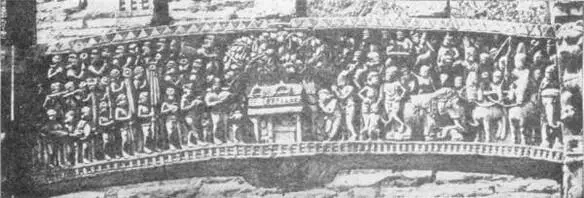TRANSOME SHOWING THE COURT OF ASOKA India Mus ASOKA PANEL FROM - фото 100