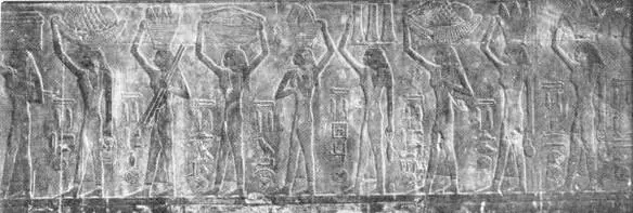 FRIEZE SHOWING EGYPTIAN FEMALE SLAVES CARRYING LUXURIOUS FOODS Photo - фото 65