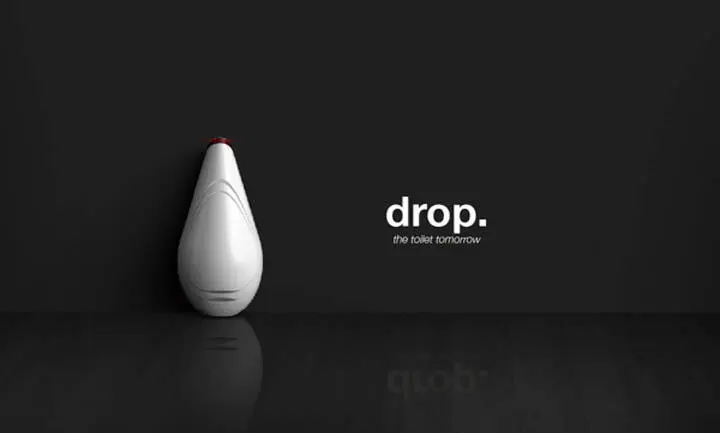 Drop toilet имеет грушевидную форму включает в себя смывной бачок и сенсорный - фото 32