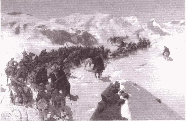 Переход князя Аргутинского через Большой Кавказский хребет Художник Ф Рубо - фото 41