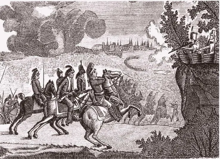 Ранение Суворова под Очаковом 27 июля 1788 года Гравюра ИГ Бетгера с рисунка - фото 34