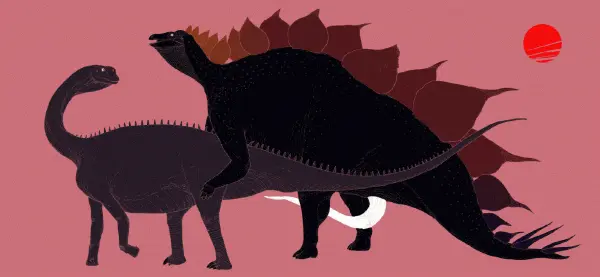 Стегозавр Stegosaurus пытающийся спариться с ничего не понимающим - фото 19