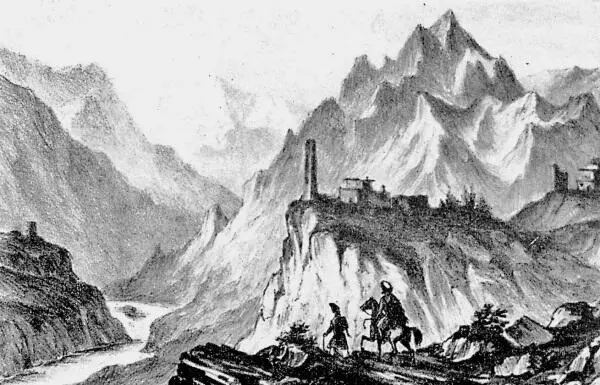 21 Селение Сиони близ Казбека точнее между Казбеги и Коби Раскрашенная - фото 67