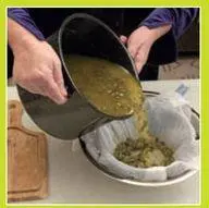 Slowly pour the butterwaterherb mixture over the strainer Allow to cool - фото 29