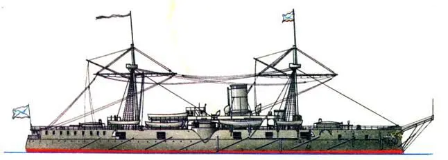 Адмирал Нахимов с облегченным рангоутом 1895 г Адмирал Нахимов перед - фото 47