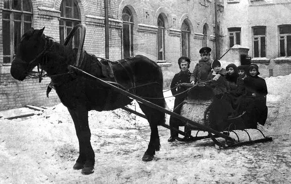 Вотвот тронется со двора лошадь заскрипят по снегу полозья саночек где сидят - фото 3