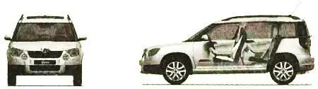 Технические характеристики Skoda Yeti 18 TSI Длина автомобиля 4223 м - фото 42